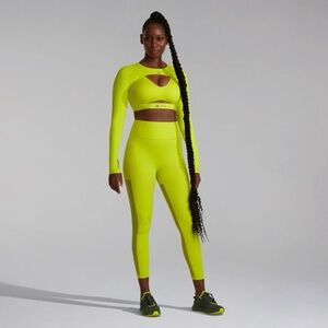 ADIDAS Women's IVY PARK x PELOTON Shock Lime BR Tape Bra HG0591 NWT